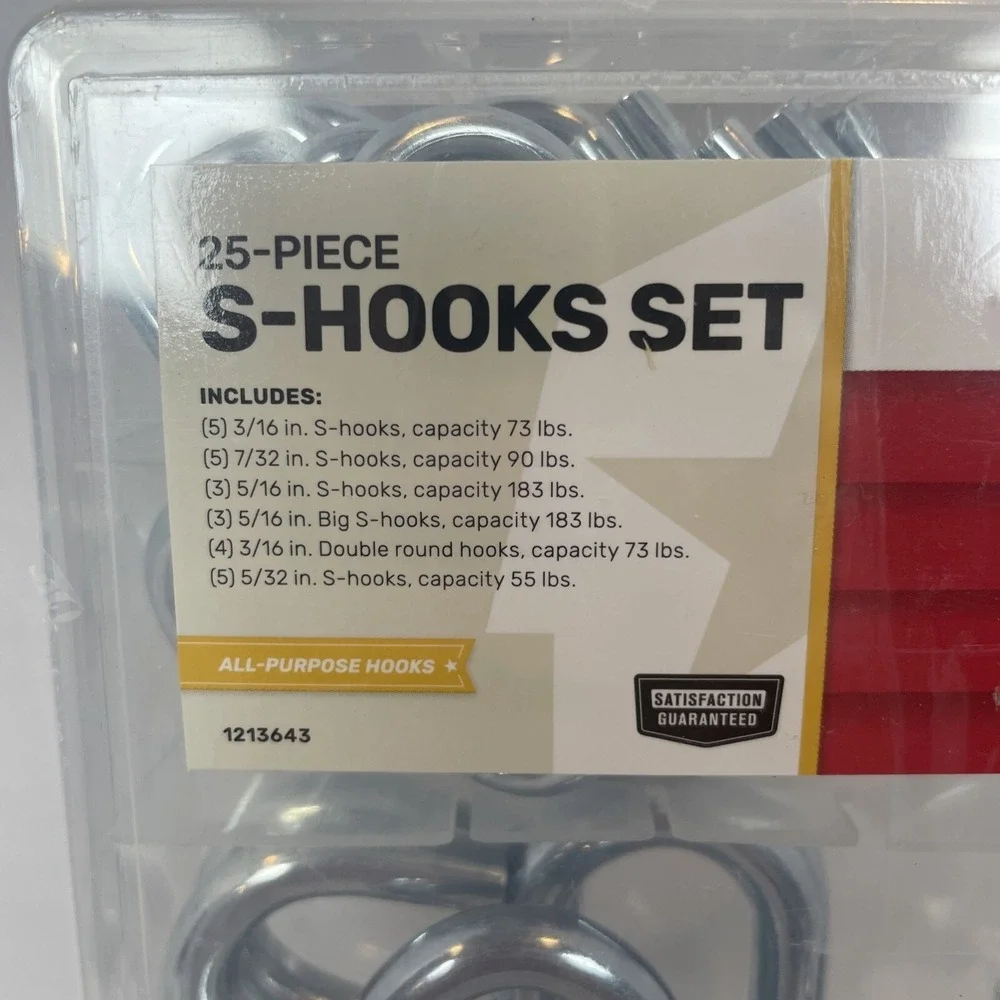 Tractor Supply Co S-Hooks Set‎ OS Silver 25-Piece 1213643 All-Purpose Hooks